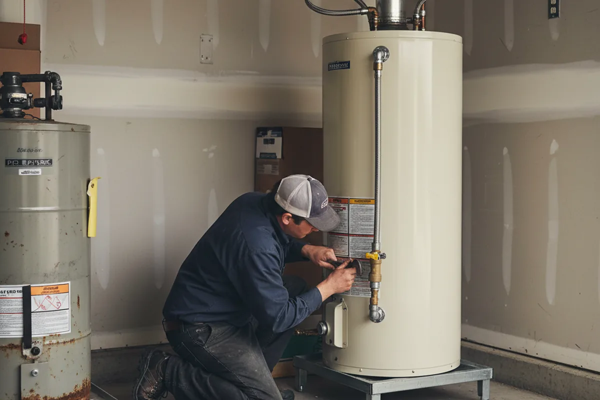 Water heater and shutoff valve replacement in Leisenring
