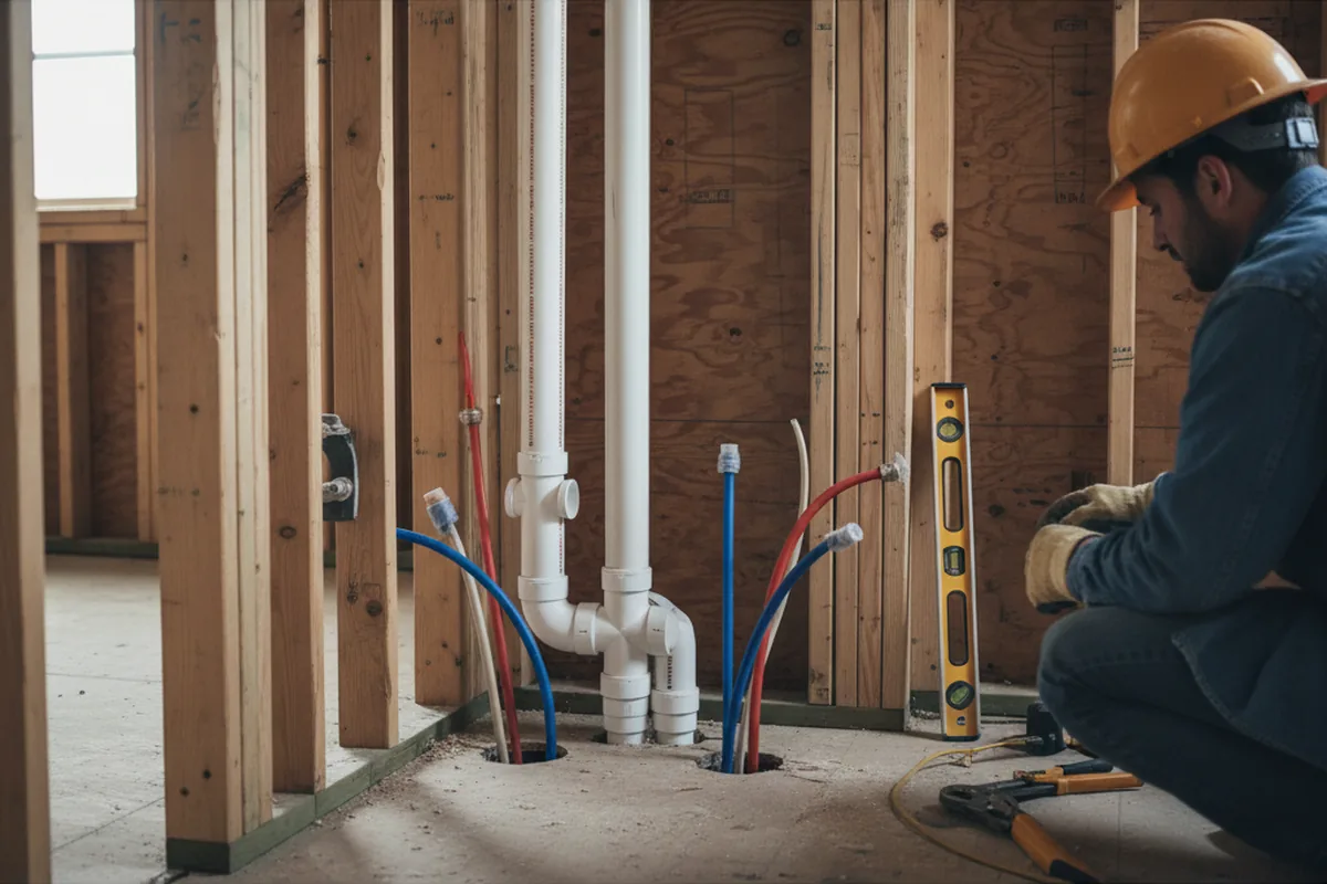 Drain and supply rough-in during Toilet Repair and Installation in Leisenring